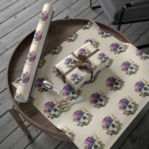 Mardi Gras Soccer Ball Wrapping Paper Roll Funny Soccer Player Gift TS12 Beige Print Your Wear