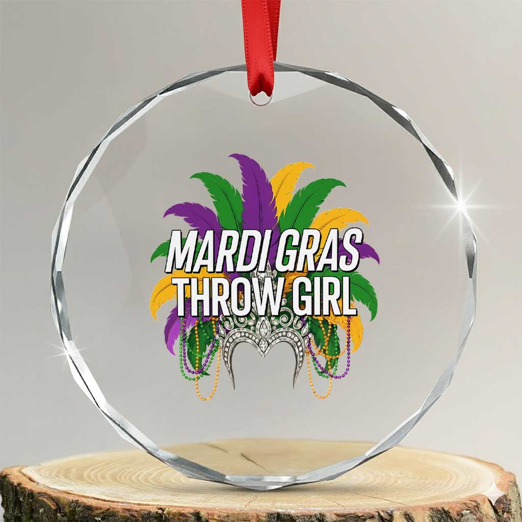 Mardi Gras Throw Girl Crystal Glass Ornament Funny New Orleans Carnival Headdress Beads TS11 Transparent Glass 3'' Circle Print Your Wear
