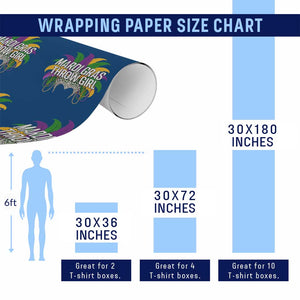 Mardi Gras Throw Girl Wrapping Paper Roll Funny New Orleans Carnival Headdress Beads TS11 Print Your Wear