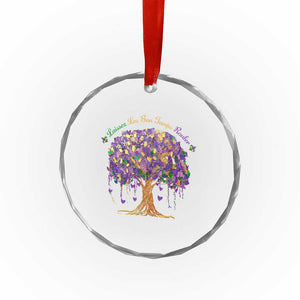 Mardi Gras Tree Brushstroke Graphic Crystal Glass Ornament Laissez Les Bon Temps Rouler TS11 Print Your Wear