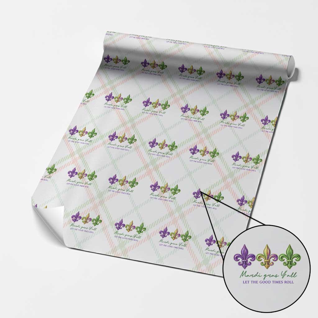 Mardi Gras Wrapping Paper Roll Let The Good Time Roll TS14 Christmas Plaid Print Your Wear