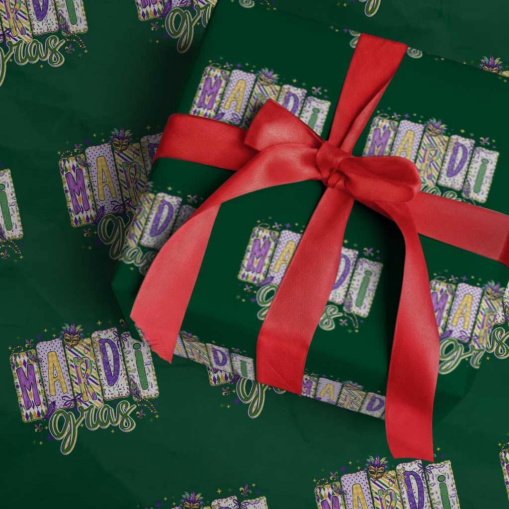 Mardi Gras Wrapping Paper Roll New Orleans Carnival Girly Fat Tuesday TS11 Green Print Your Wear