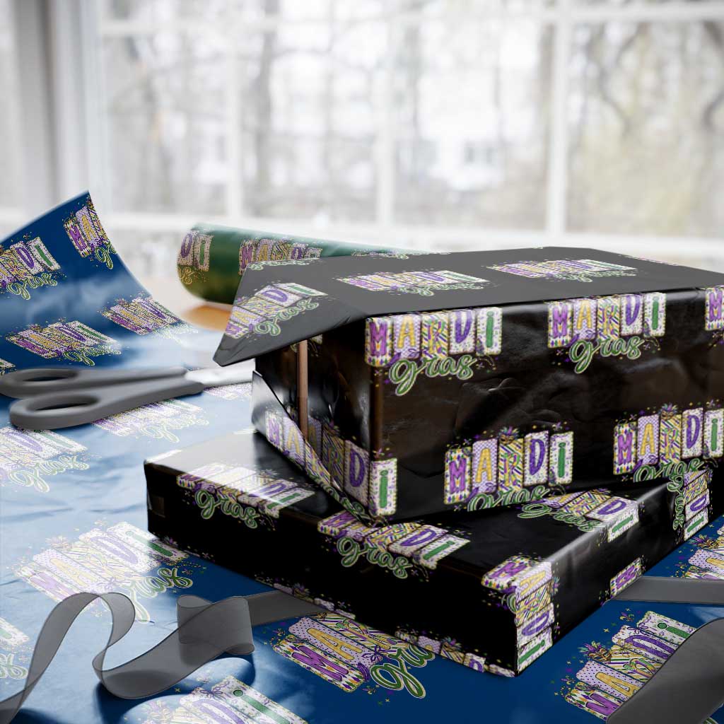 Mardi Gras Wrapping Paper Roll New Orleans Carnival Girly Fat Tuesday TS11 Black Print Your Wear