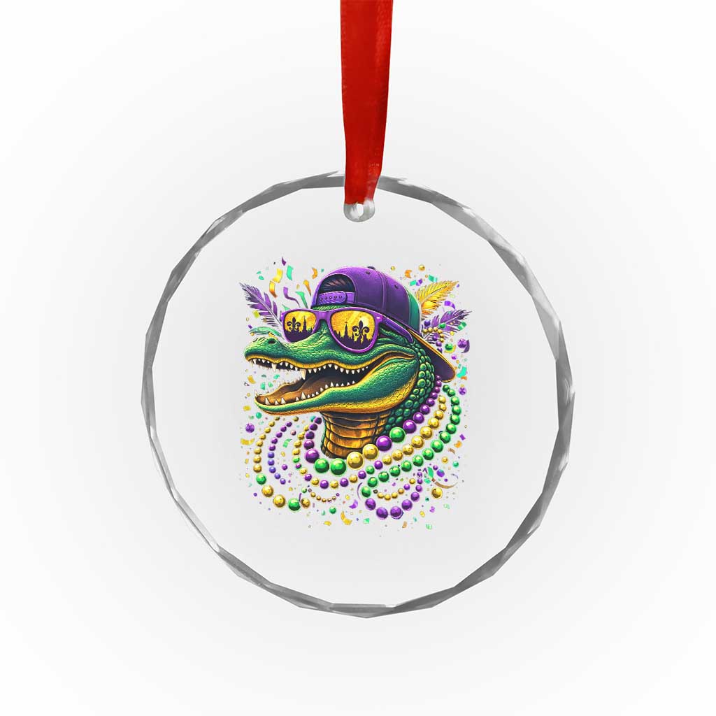Mardigator Mardi Gras Alligator Carnival Beads Crystal Glass Ornament TS11 Print Your Wear