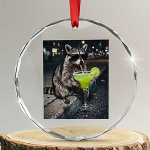 Margarita Cocktail Crystal Glass Ornament Funny Raccoon Mexican Food Meme TS14 Transparent Glass 3'' Circle Print Your Wear