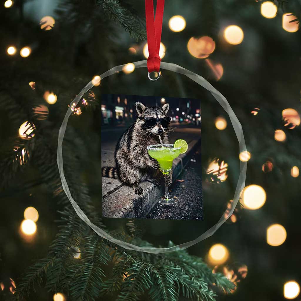 Margarita Cocktail Crystal Glass Ornament Funny Raccoon Mexican Food Meme TS14 Print Your Wear