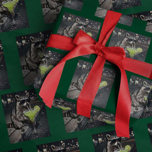 Margarita Cocktail Wrapping Paper Roll Funny Raccoon Mexican Food Meme TS14 Green Print Your Wear