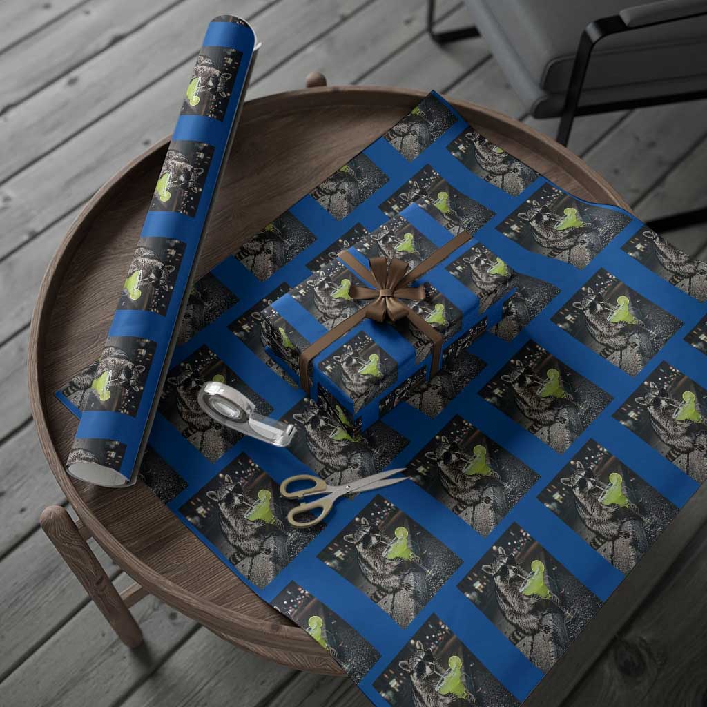 Margarita Cocktail Wrapping Paper Roll Funny Raccoon Mexican Food Meme TS14 Blue Print Your Wear