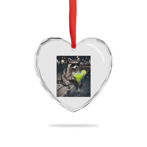 Margarita Cocktail Heart Crystal Glass Ornament Funny Raccoon Mexican Food Meme TS14 Print Your Wear