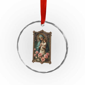 Marian Catholic Ave Maria Crystal Glass Ornament Blessed Mother Mary Hail Vintage Aesthetic TS09 Print Your Wear