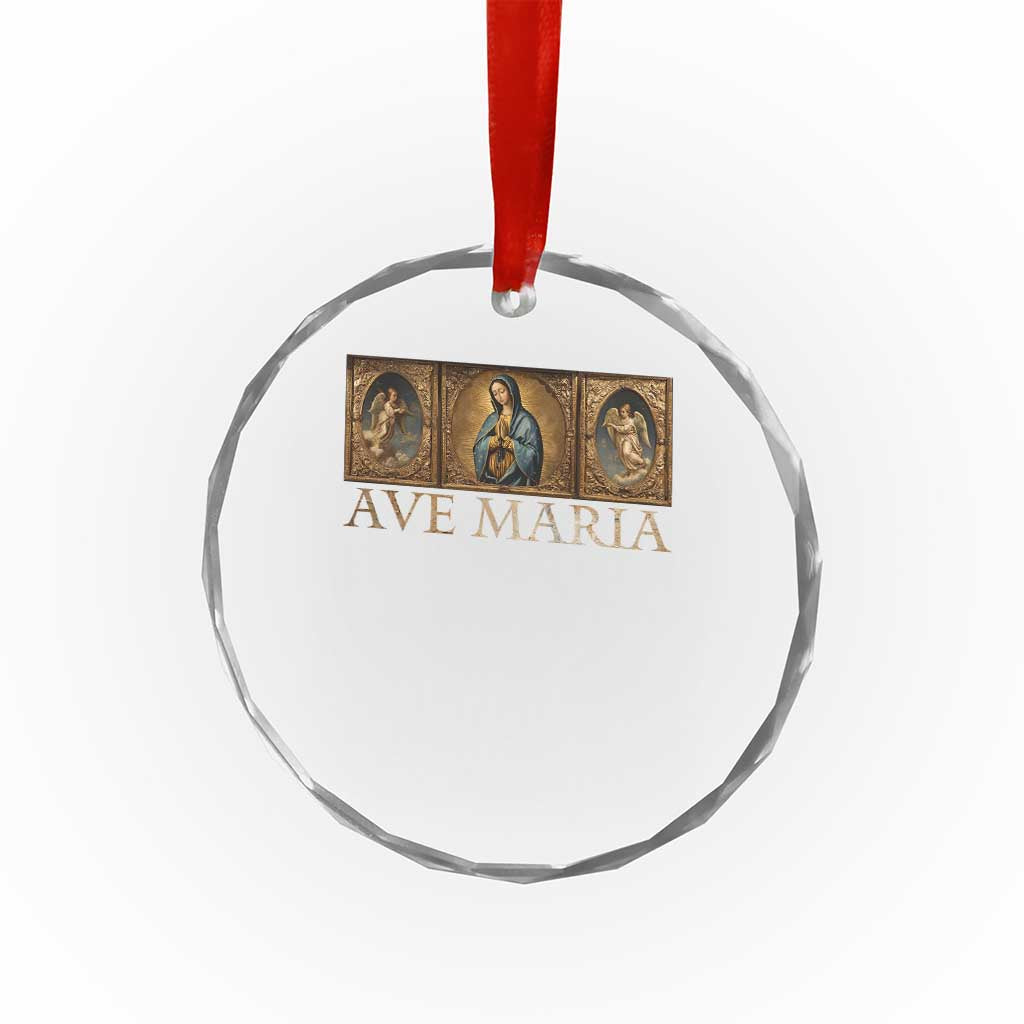 Marian Catholic Ave Maria Crystal Glass Ornament Vintage Aesthetic Blessed Mother Mary Hail TS09 Print Your Wear