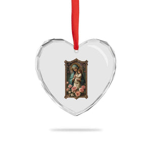 Marian Catholic Ave Maria Heart Crystal Glass Ornament Blessed Mother Mary Hail Vintage Aesthetic TS09 Print Your Wear