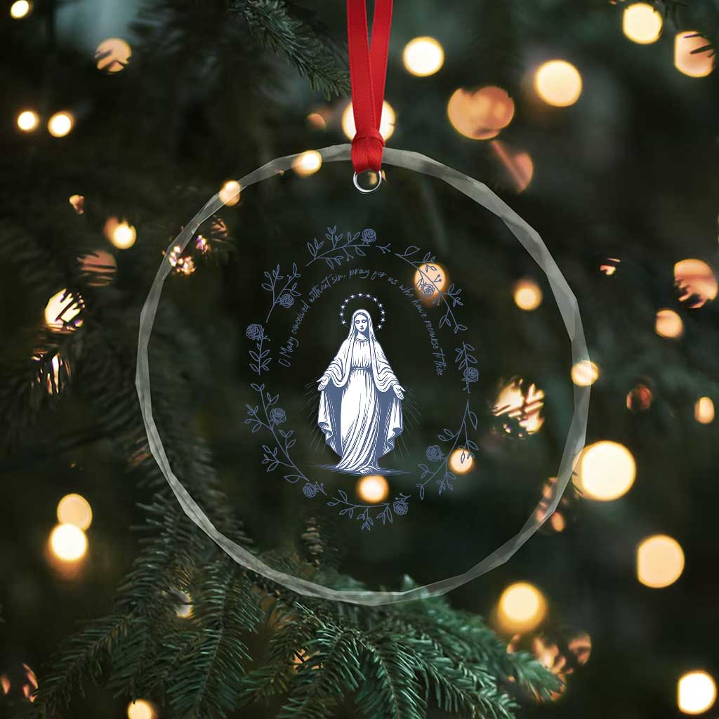 Marian Catholic Crystal Glass Ornament Virgin Mary Catholic Floral Women Religious TS10 Print Your Wear