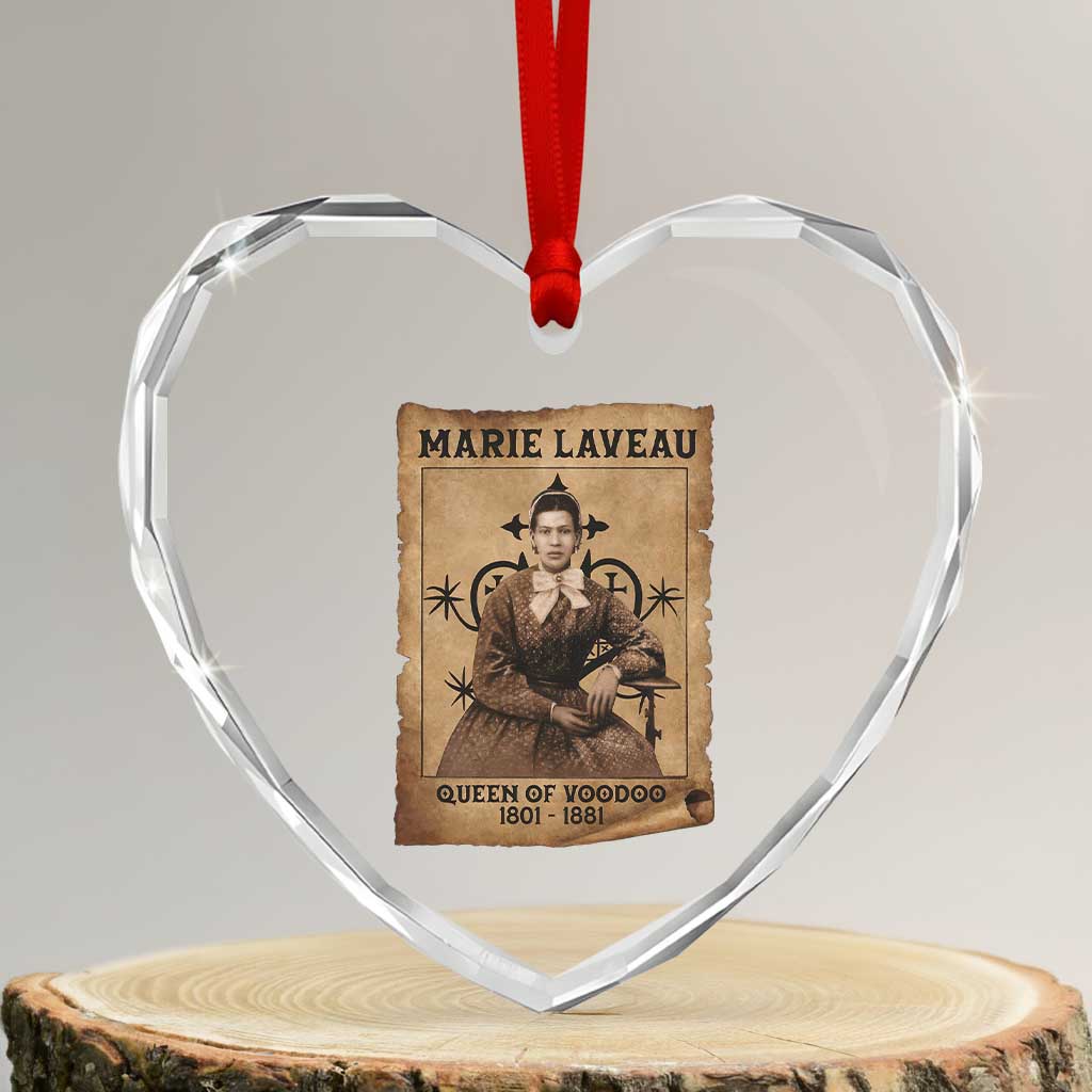 Marie Laveau Heart Crystal Glass Ornament Queen Of Voodoo New Orleans Hoodoo Rootwork TS11 Transparent Glass 3'' Heart Print Your Wear