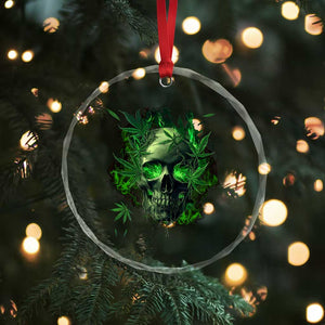 Marijuana Skull Crystal Glass Ornament Smoke Weed Cannabis 420 Pot Leaf TS02 Print Your Wear