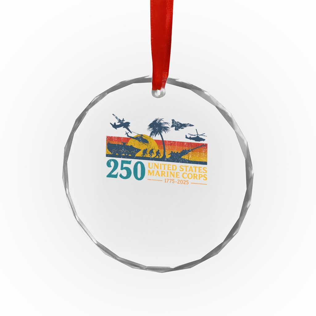 Marine 250th Anniversary Crystal Glass Ornament Patriotic Military Gift for Veterans TS10 Print Your Wear