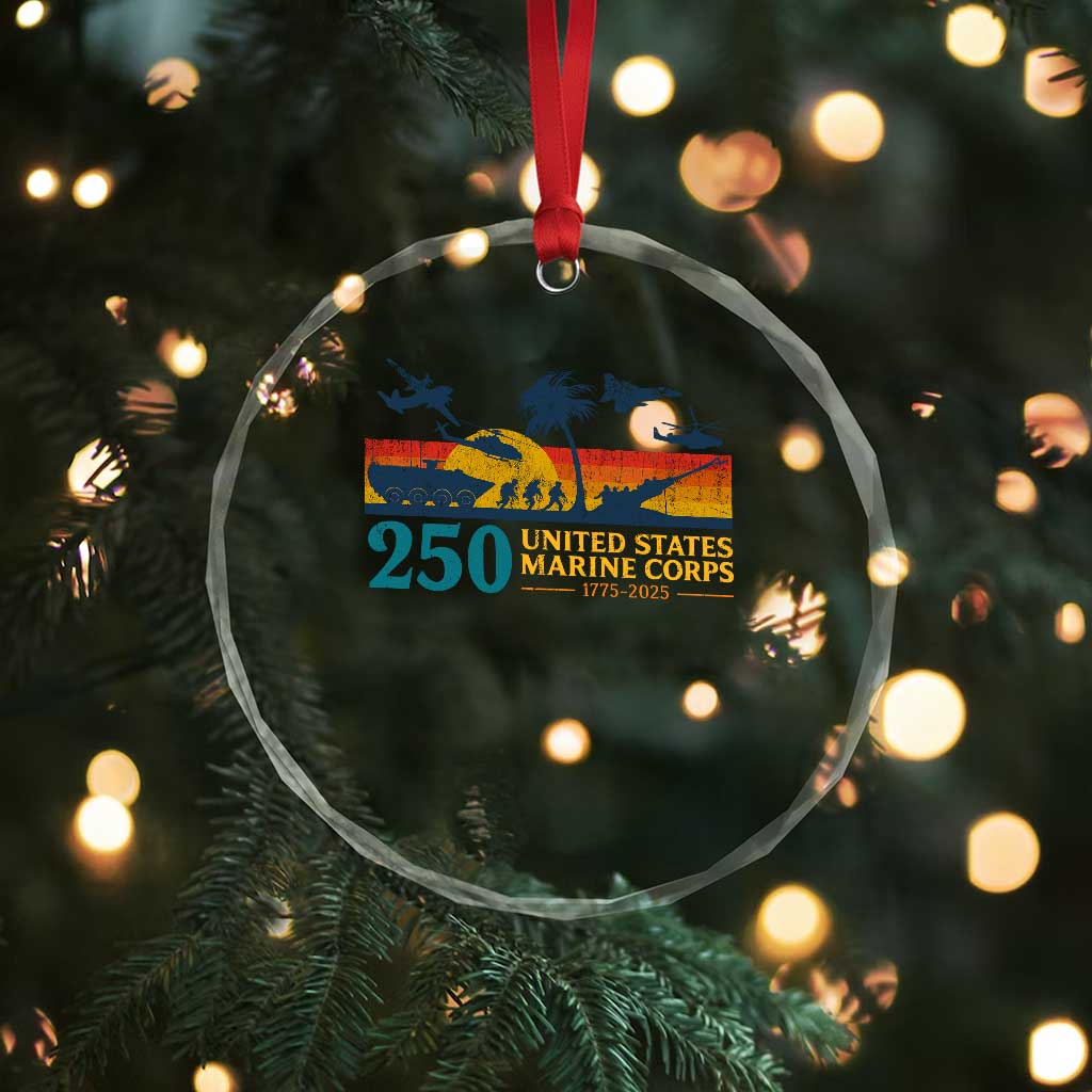 Marine 250th Anniversary Crystal Glass Ornament Patriotic Military Gift for Veterans TS10 Print Your Wear