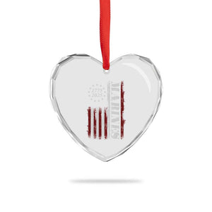 Marine 250th Anniversary Heart Crystal Glass Ornament Retro Patriotic Military Veteran Gift American Flag TS10 Print Your Wear