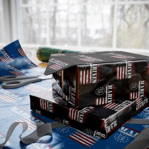 Marine 250th Anniversary Wrapping Paper Roll Retro Patriotic Military Veteran Gift American Flag TS10 Black Print Your Wear