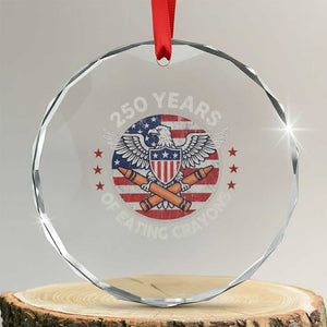 Marine Veteran 250 Years Of Eating Crayons Crystal Glass Ornament American Flag TS11 Transparent Glass 3'' Circle Print Your Wear