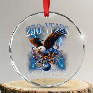 Marine Veteran 250th Anniversary Crystal Glass Ornament Eagle Patriotic Military Gift for Marines Veterans TS10 Transparent Glass 3'' Circle Print Your Wear