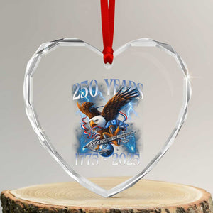 Marine Veteran 250th Anniversary Heart Crystal Glass Ornament Eagle Patriotic Military Gift for Marines Veterans TS10 Transparent Glass 3'' Heart Print Your Wear