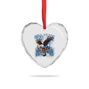 Marine Veteran 250th Anniversary Heart Crystal Glass Ornament Eagle Patriotic Military Gift for Marines Veterans TS10 Print Your Wear