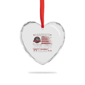Marine Veteran 250th Anniversary Heart Crystal Glass Ornament Retro Patriotic Military Gift American Flag TS10 Print Your Wear