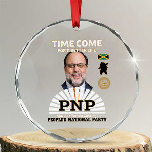 Mark Golding PNP Supporter Crystal Glass Ornament Time Come for a Better Life Jamaica Politics People's National Party TS02 Transparent Glass 3'' Circle Print Your Wear
