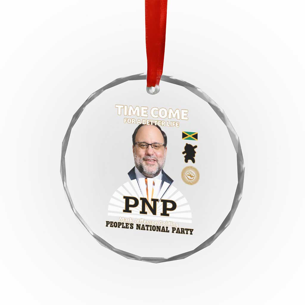 Mark Golding PNP Supporter Crystal Glass Ornament Time Come for a Better Life Jamaica Politics People's National Party TS02 Print Your Wear
