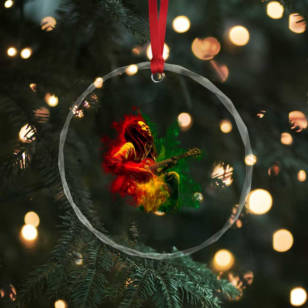 Marley Guitarist Crystal Glass Ornament Smoke Cannabis Leaf 420 Rastafari Rasta Reggae Music TS10 Print Your Wear