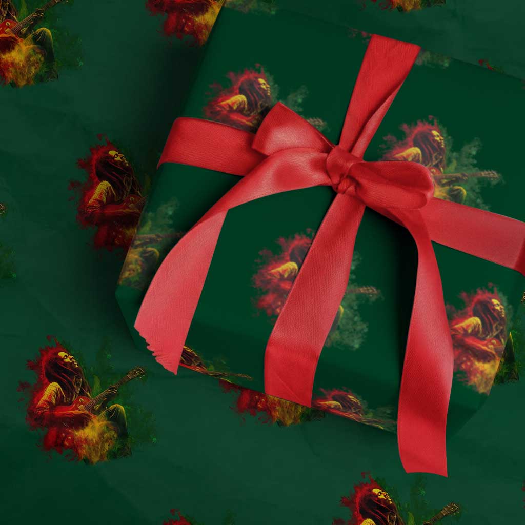 Marley Guitarist Wrapping Paper Roll Smoke Cannabis Leaf 420 Rastafari Rasta Reggae Music TS10 Green Print Your Wear