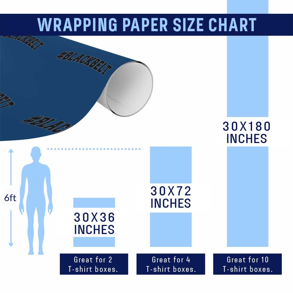 Martial Arts Karate Black Belt Wrapping Paper Roll Retro Varsity Vintage TS10 Print Your Wear