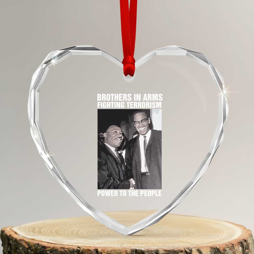 Martin Luther King And Malcolm X Heart Crystal Glass Ornament Brothers In Arms Fighting Terrorism Power To The People TS11 Transparent Glass 3'' Heart Print Your Wear