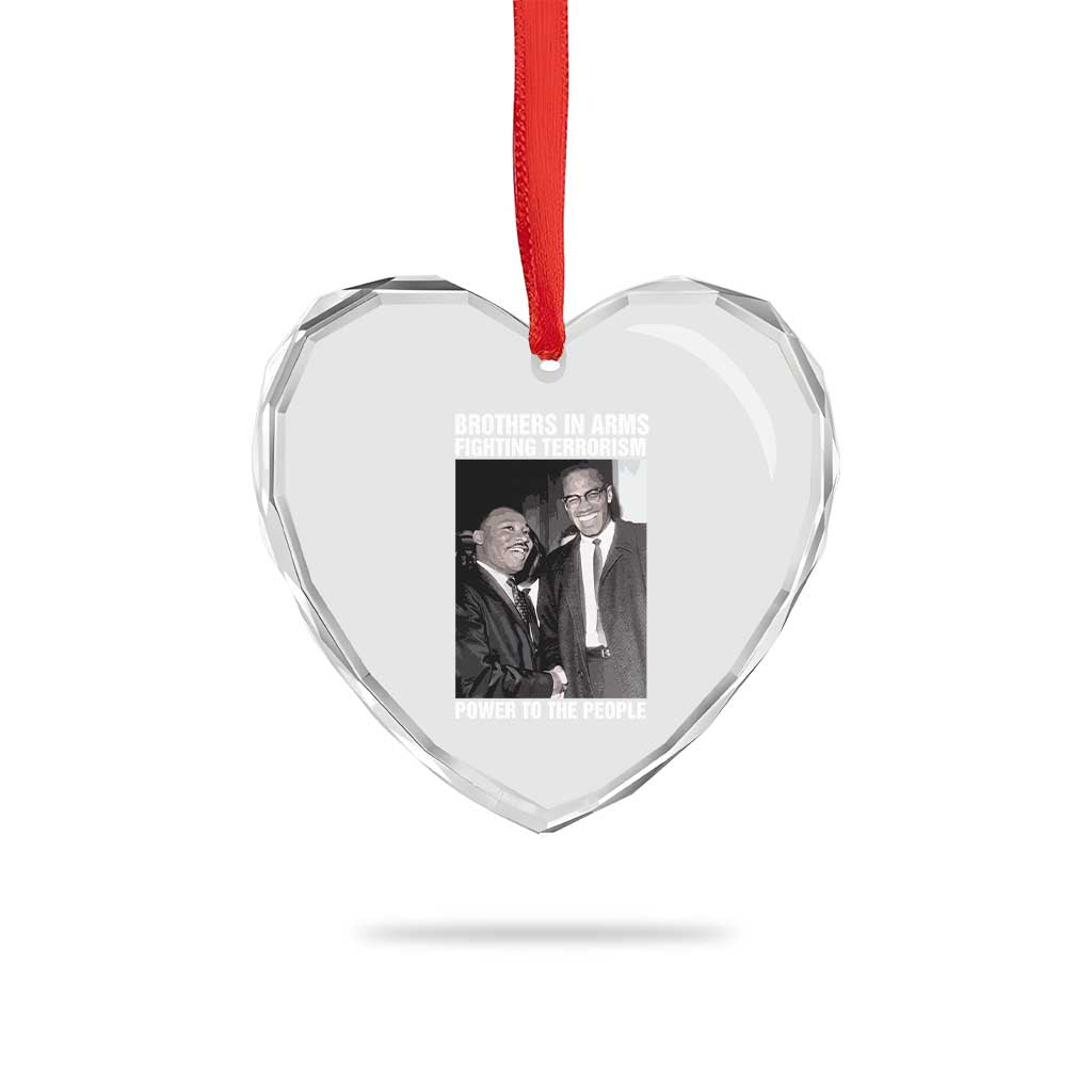 Martin Luther King And Malcolm X Heart Crystal Glass Ornament Brothers In Arms Fighting Terrorism Power To The People TS11 Print Your Wear