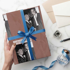 Martin Luther King And Malcolm X Wrapping Paper Roll Brothers In Arms Fighting Terrorism Power To The People TS11 Mocha Print Your Wear