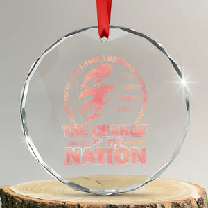 Martin Luther King Crystal Glass Ornament Retro Black History Month Civil Rights TS10 Transparent Glass 3'' Circle Print Your Wear