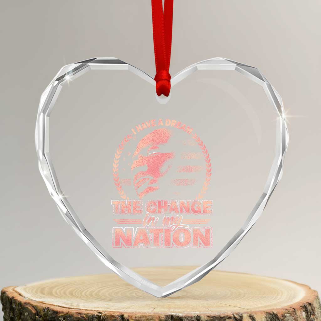 Martin Luther King Heart Crystal Glass Ornament Retro Black History Month Civil Rights TS10 Transparent Glass 3'' Heart Print Your Wear