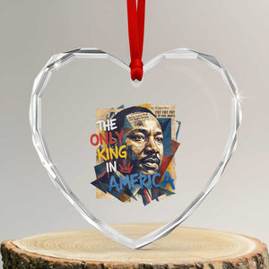 Martin Luther King Heart Crystal Glass Ornament The Only King In America No Kings Protest TS11 Transparent Glass 3'' Heart Print Your Wear