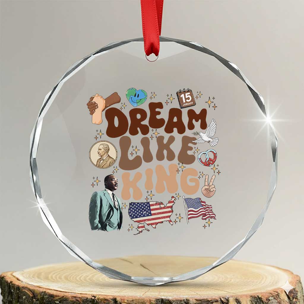 Martin Luther King Jr Crystal Glass Ornament Black History Melanin African American TS14 Transparent Glass 3'' Circle Print Your Wear