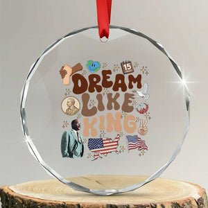Martin Luther King Jr Crystal Glass Ornament Black History Melanin African American TS14 Transparent Glass 3'' Circle Print Your Wear