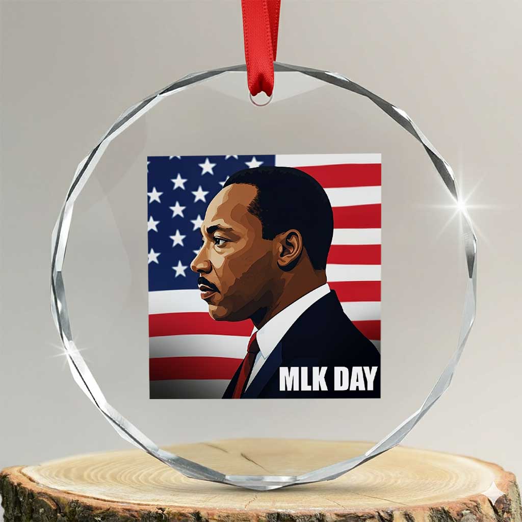 Martin Luther King Jr Crystal Glass Ornament Human Rights TS14 Transparent Glass 3'' Circle Print Your Wear