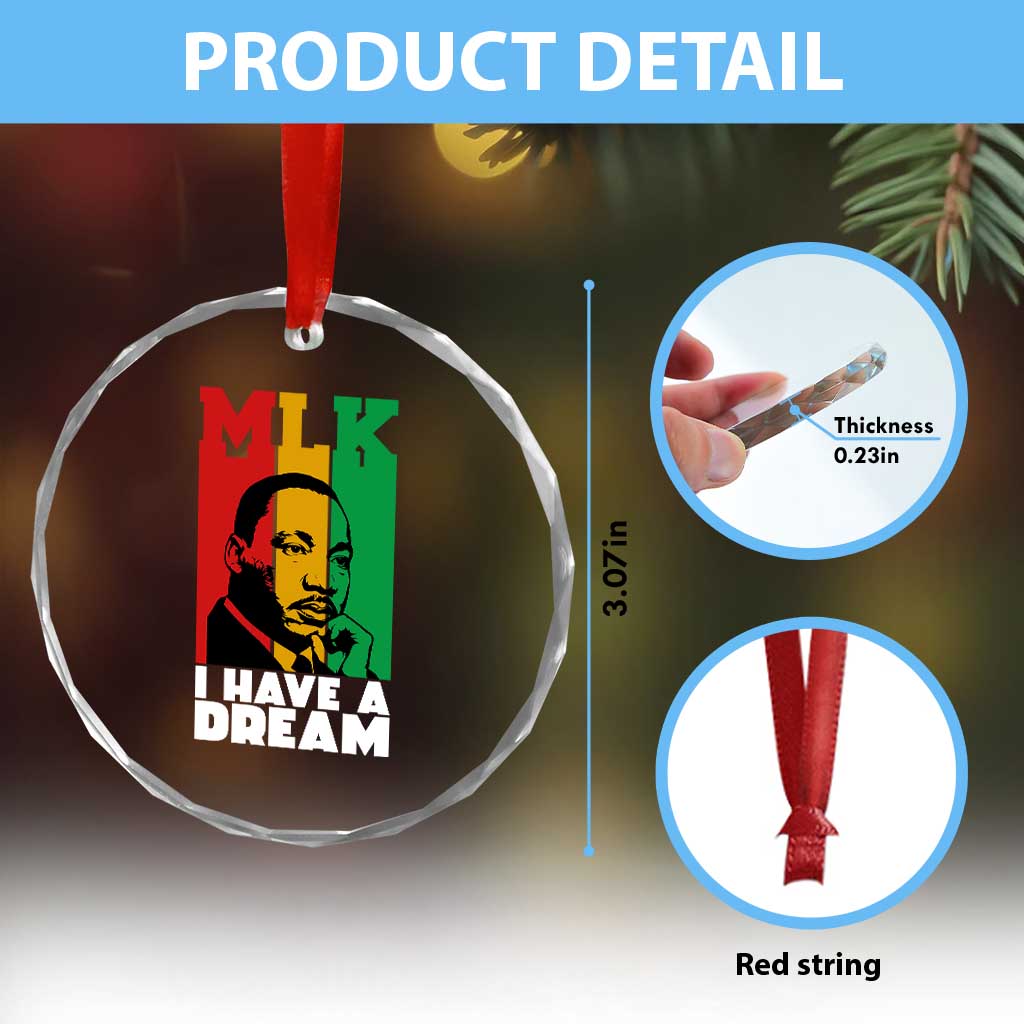 Martin Luther King Jr Crystal Glass Ornament I Have Dream MLK Quote TS14 Print Your Wear
