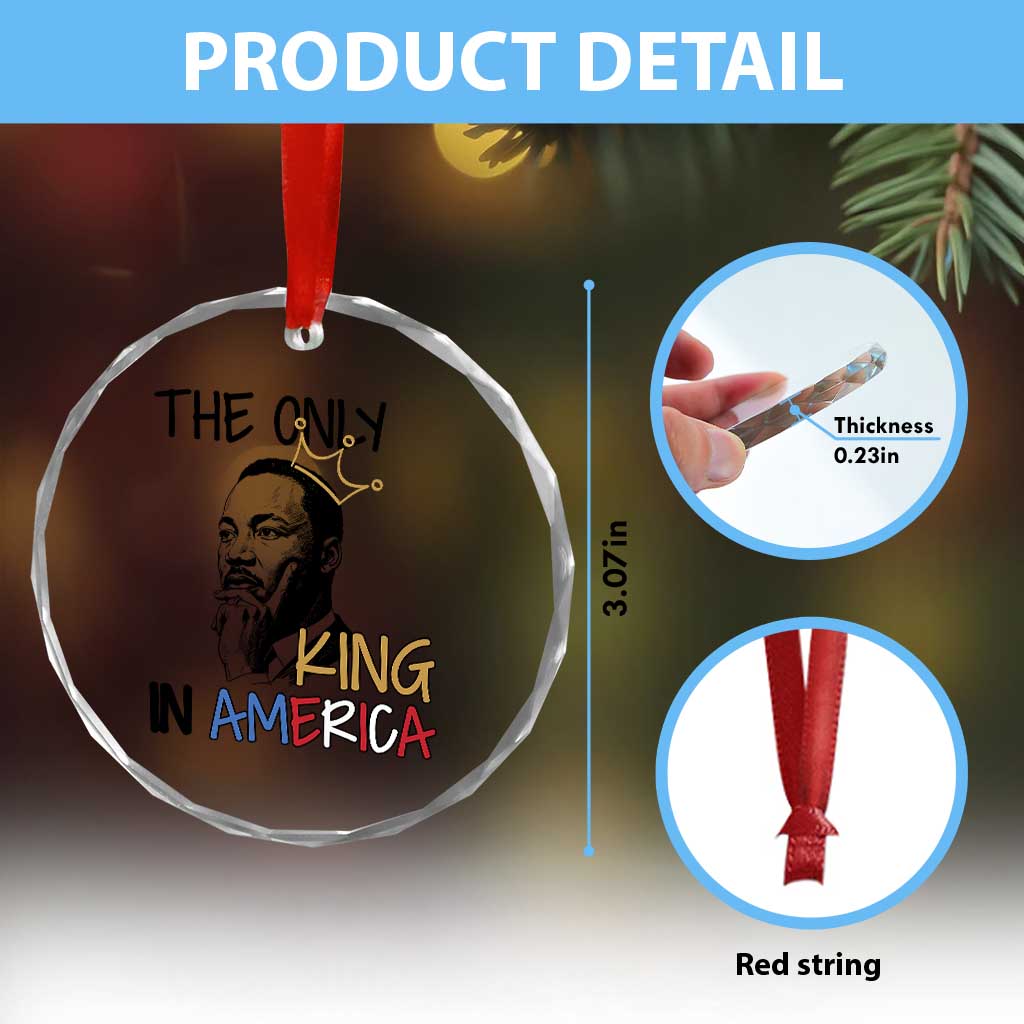 Martin Luther King Jr Crystal Glass Ornament The Only King An America TS14 Print Your Wear