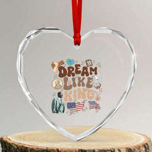 Martin Luther King Jr Heart Crystal Glass Ornament Black History Melanin African American TS14 Transparent Glass 3'' Heart Print Your Wear