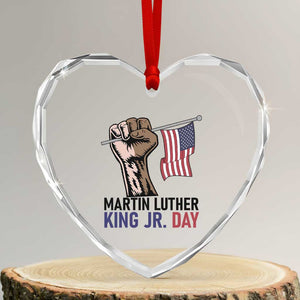 Martin Luther King Jr Heart Crystal Glass Ornament Black History Month TS14 Transparent Glass 3'' Heart Print Your Wear