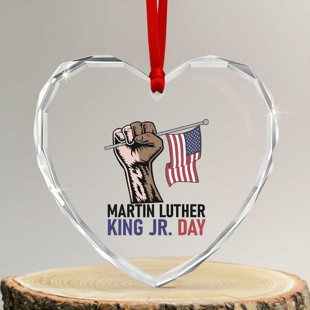 Martin Luther King Jr Heart Crystal Glass Ornament Black History Month TS14 Transparent Glass 3'' Heart Print Your Wear