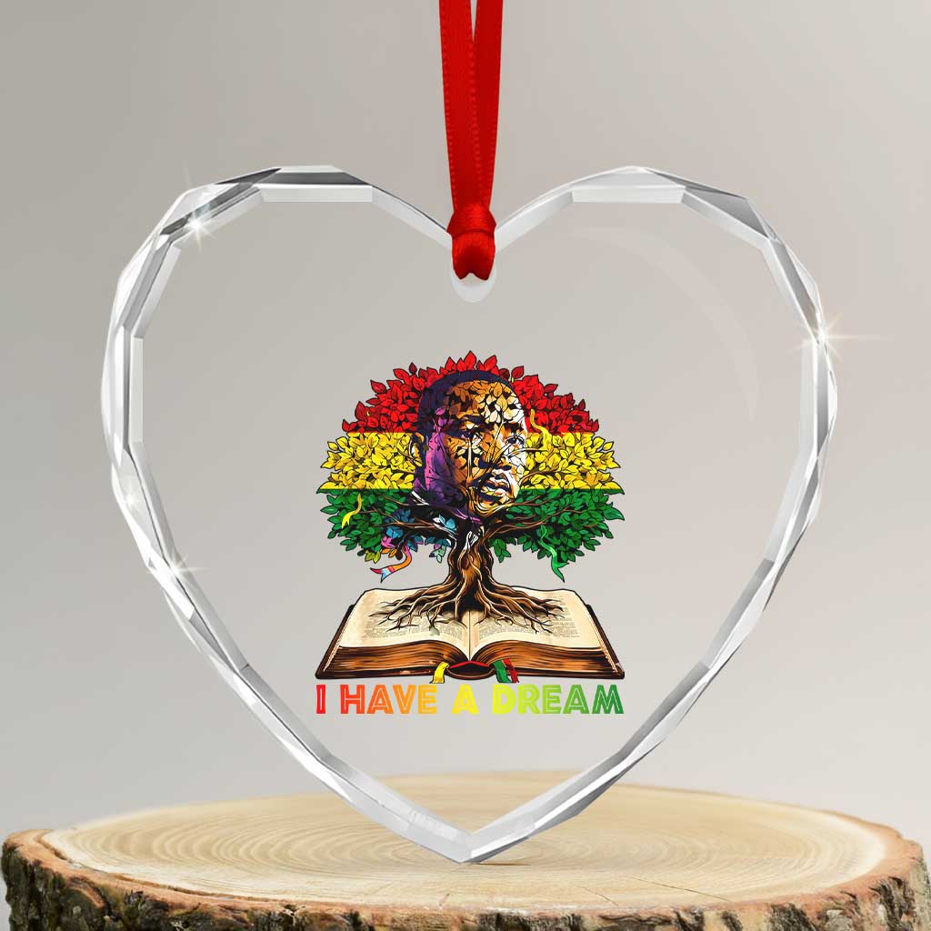Martin Luther King Jr Heart Crystal Glass Ornament Black History Month Melanin African TS14 Transparent Glass 3'' Heart Print Your Wear