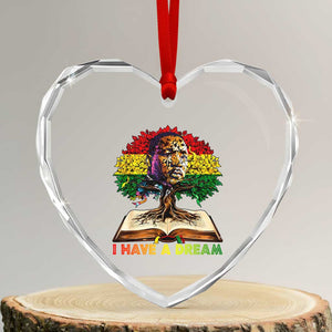 Martin Luther King Jr Heart Crystal Glass Ornament Black History Month Melanin African TS14 Transparent Glass 3'' Heart Print Your Wear