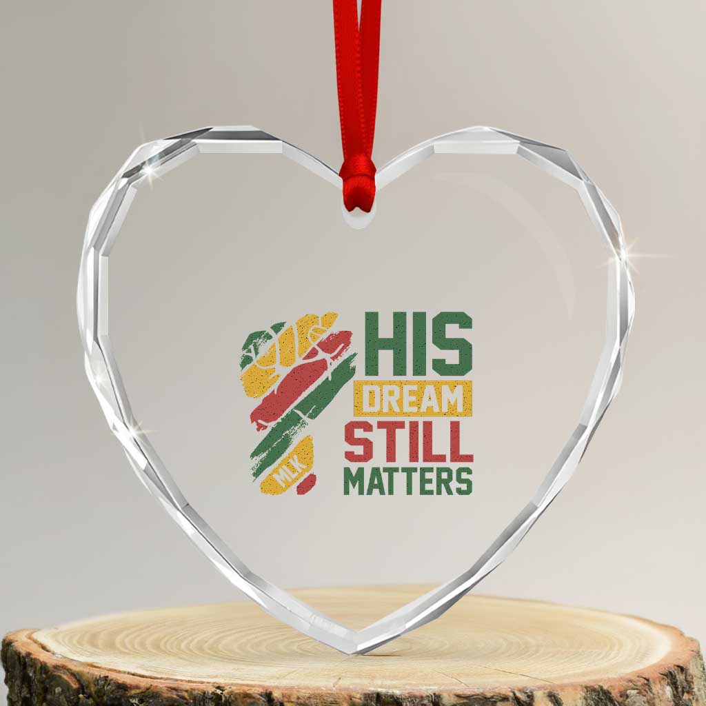 Martin Luther King Jr Heart Crystal Glass Ornament His Dream Still Matters MLK Day TS11 Transparent Glass 3'' Heart Print Your Wear